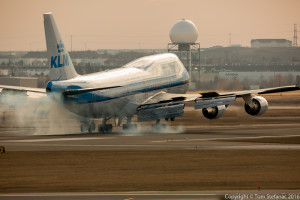 KLM Jet Landing at Pearson Airport